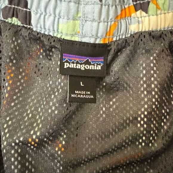 Patagonia Baggies Shorts Multifunctional Swim Trunks Mesh Lined Large Blue Birds - Picture 3 of 5